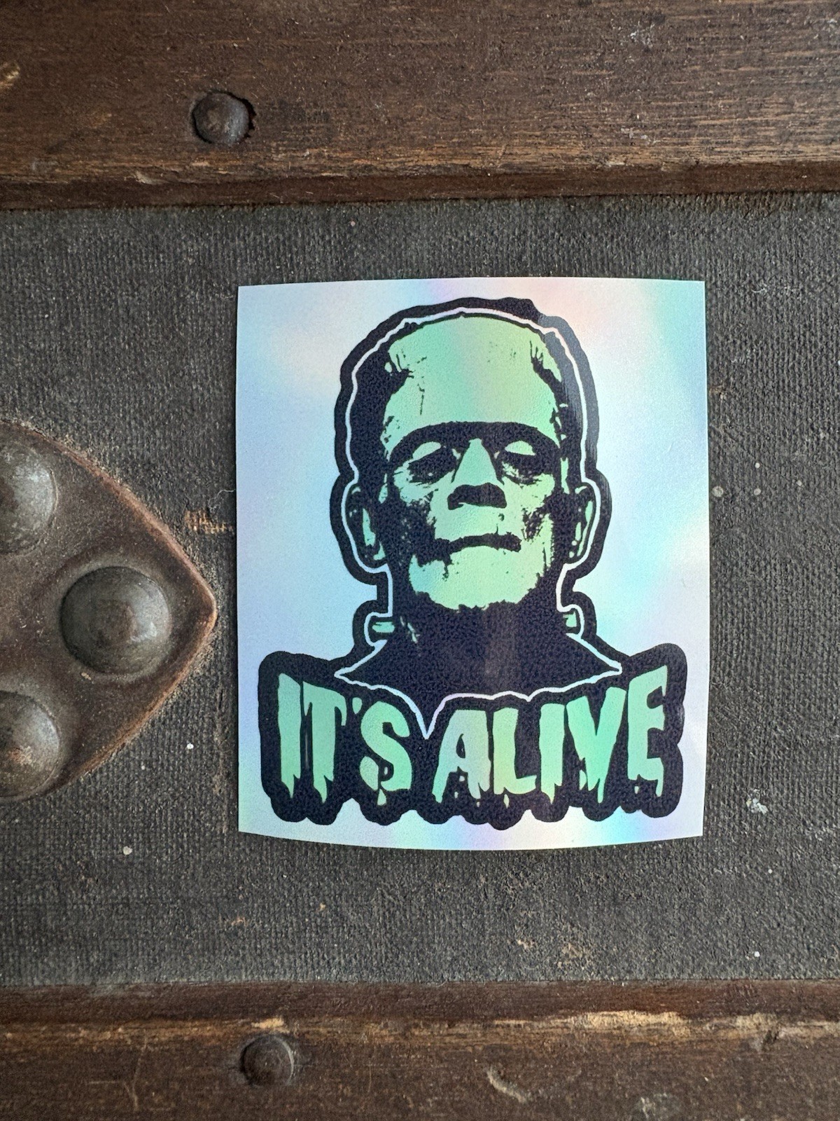 Frankenstein Holographic Horror It’s Alive …. Handmade Sticker Halloween