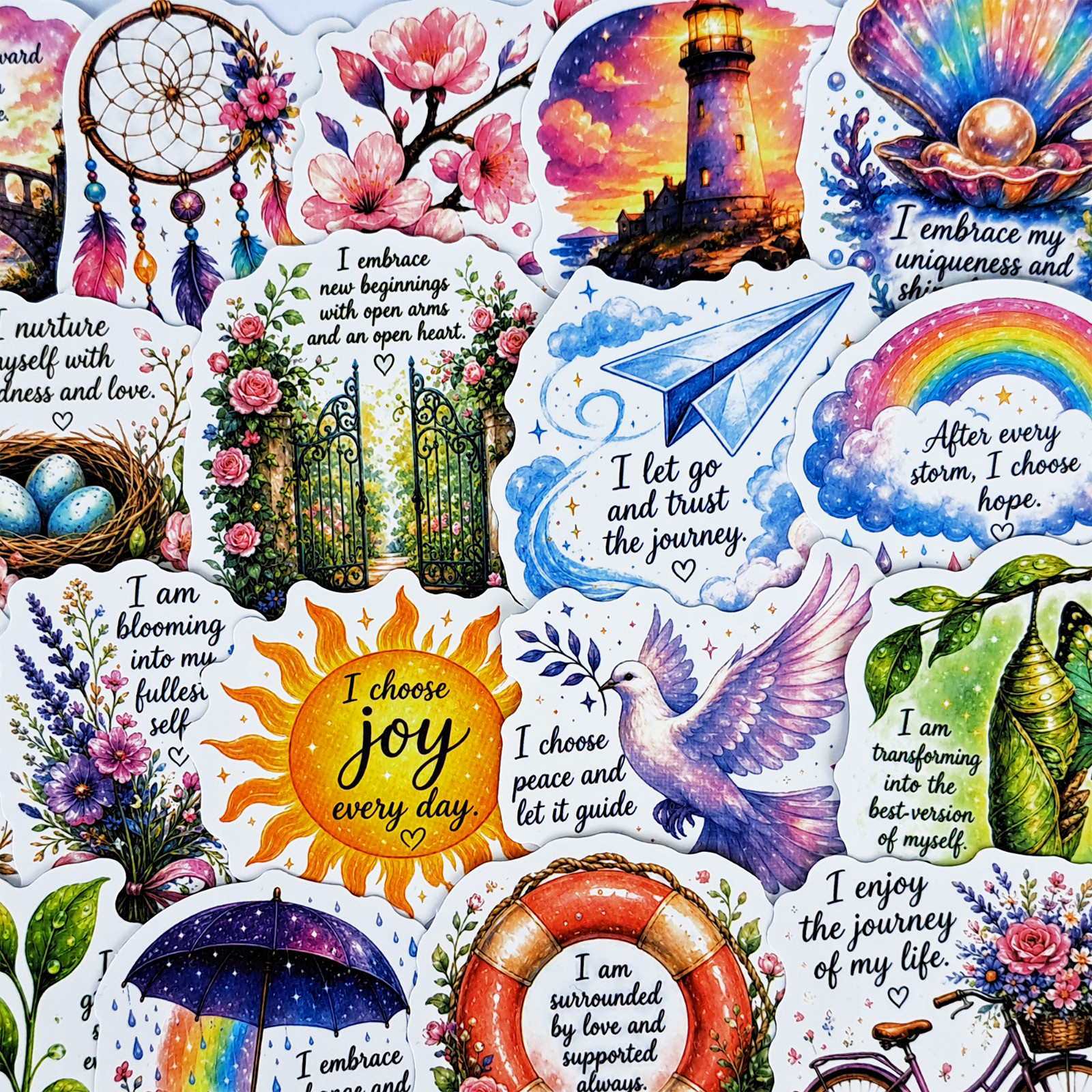 50 PCS Positive Affirmation Sticker Pack Inspirational Quotes Self Love Wellness