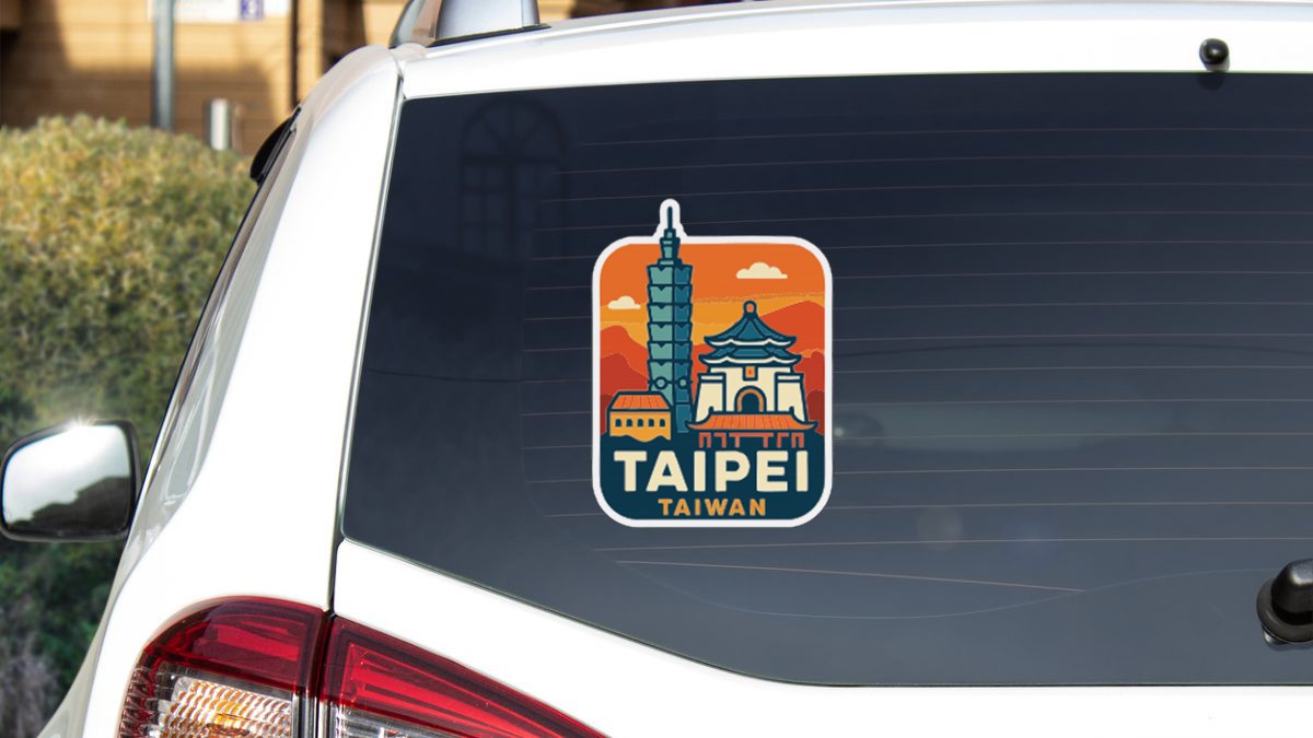 Taipei Taiwan Sticker Decal Vinyl Die-Cut City Skyline Landmark Design