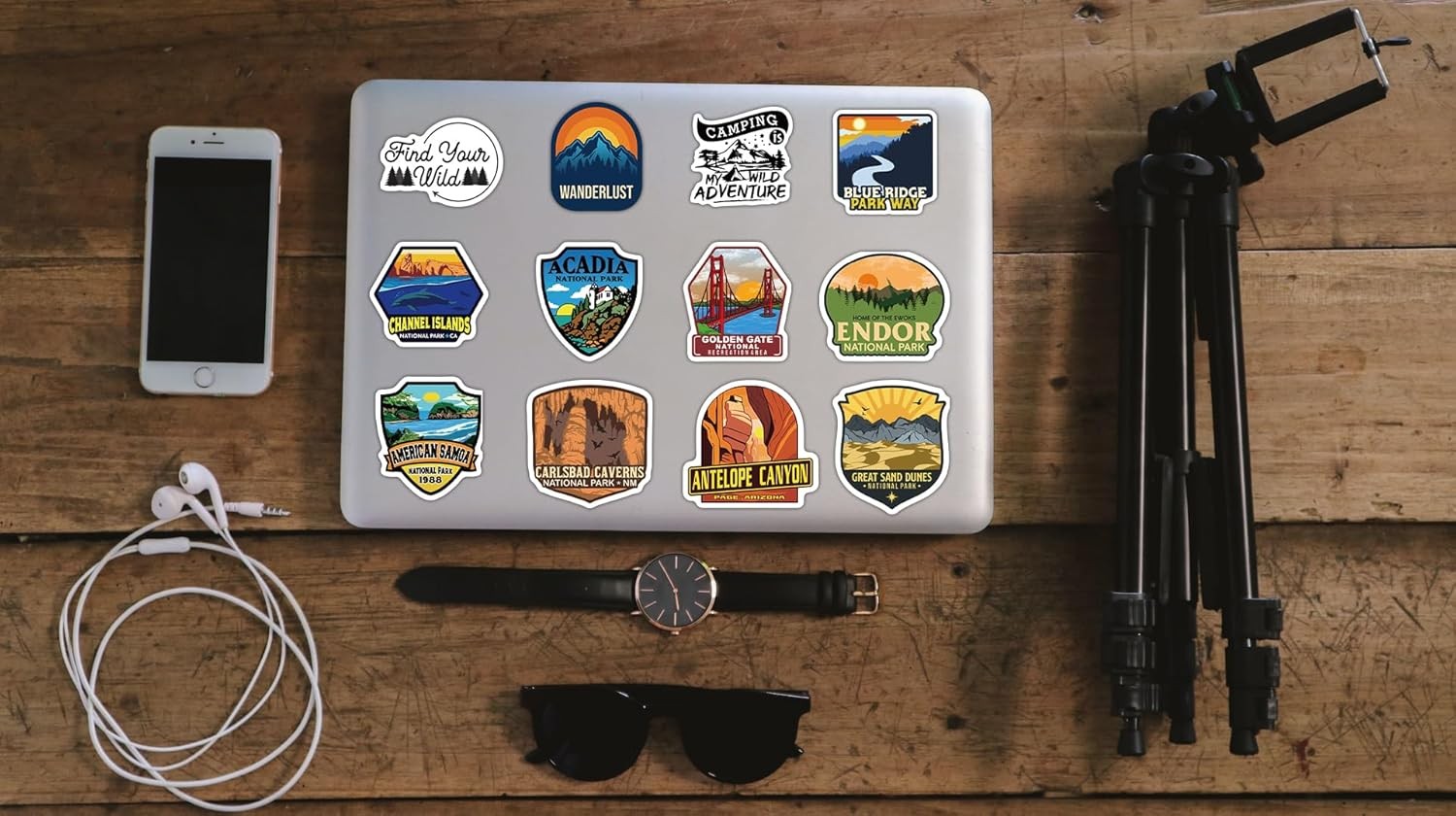 156Pcs National Parks Vinyl Stickers Waterproof for Water Bottles Laptop Car