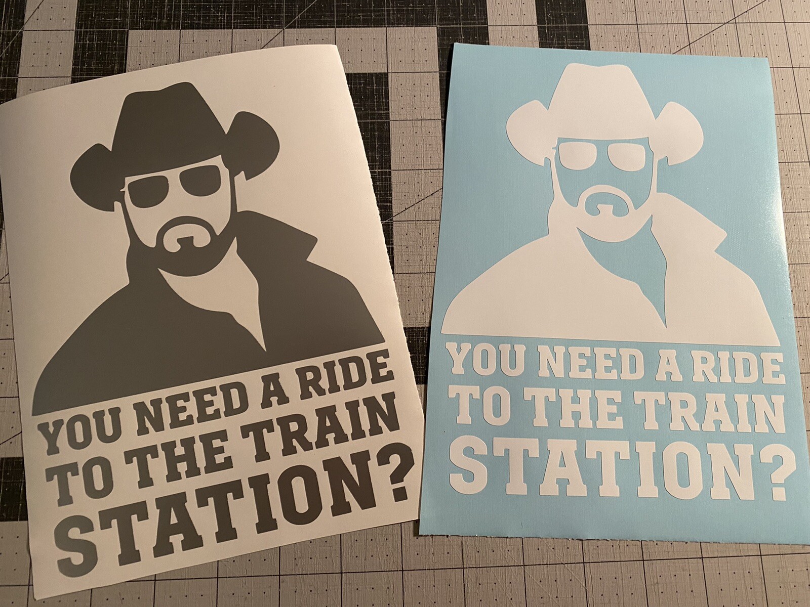 Vinyl Decal – You Need A Ride To The Train Station (Rip), Various Colors & Sizes