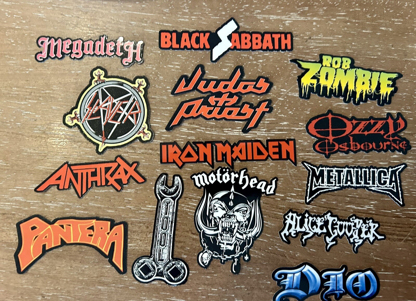 15 Heavy Metal Rock Band Logo Stickers -Clear, Holographic, or White – Megadeath