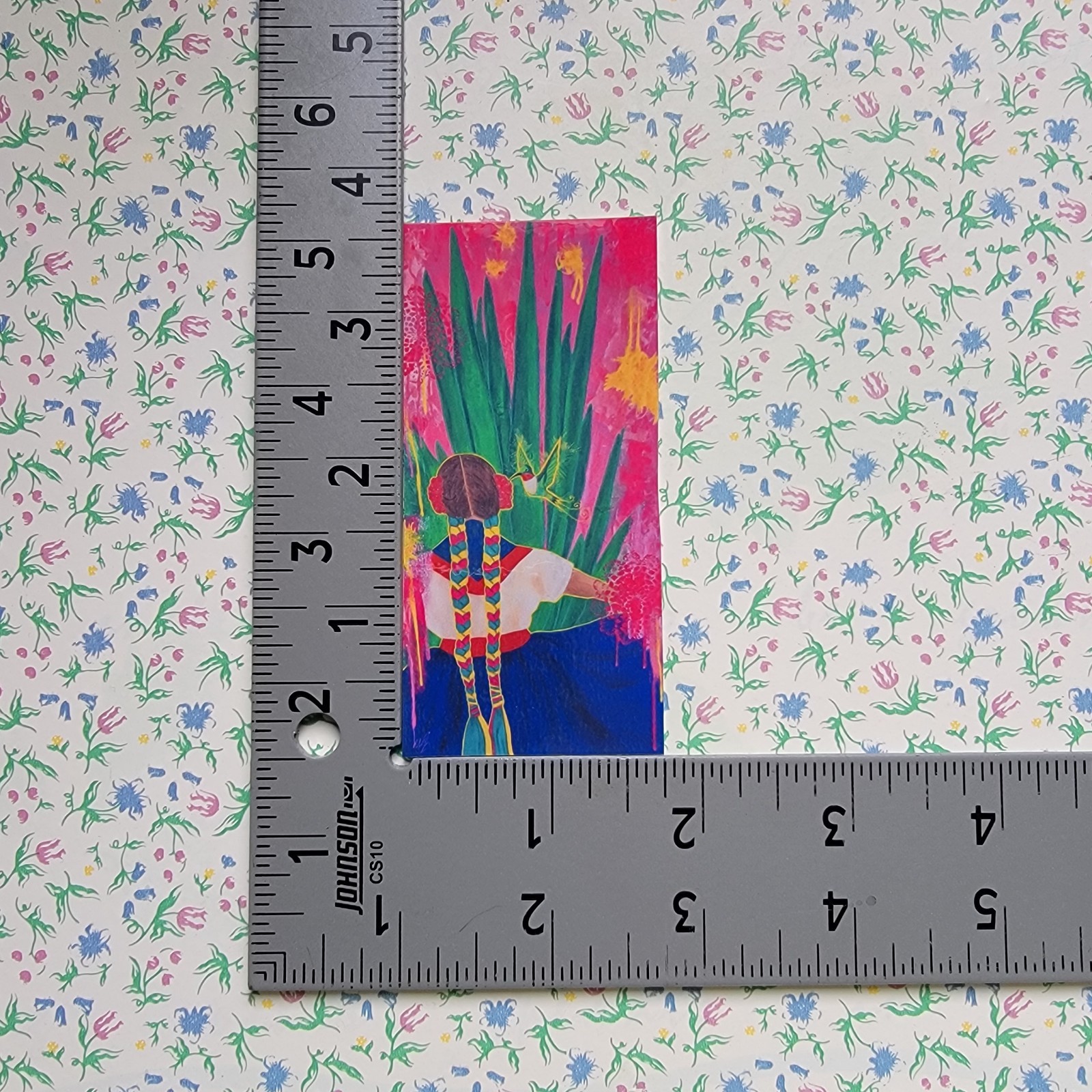 Mexican Braids Hummingbird Agave Sticker of Original Painting Glossy Vinyl