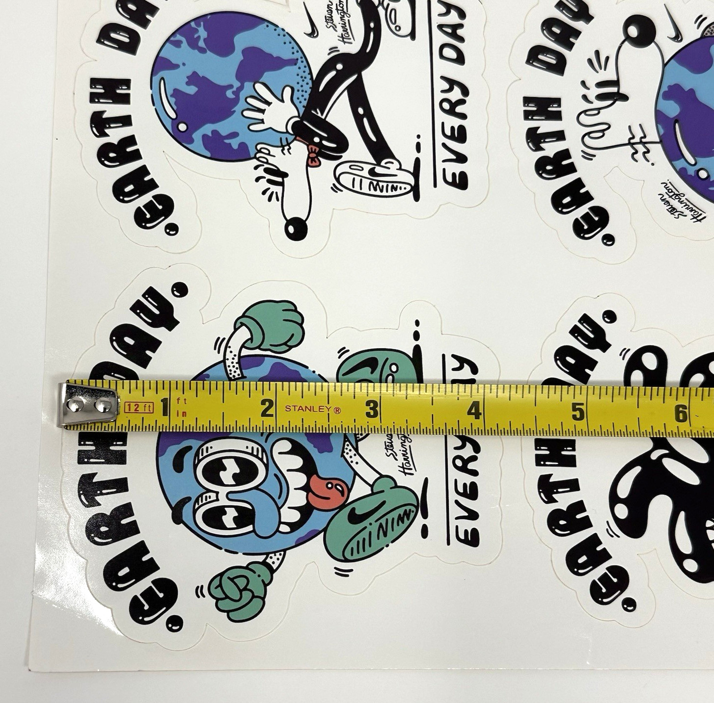 Nike ACG X Steven Harrington Sticker Sheet Earth Day Pack 6 Decals 4" Nike Logo