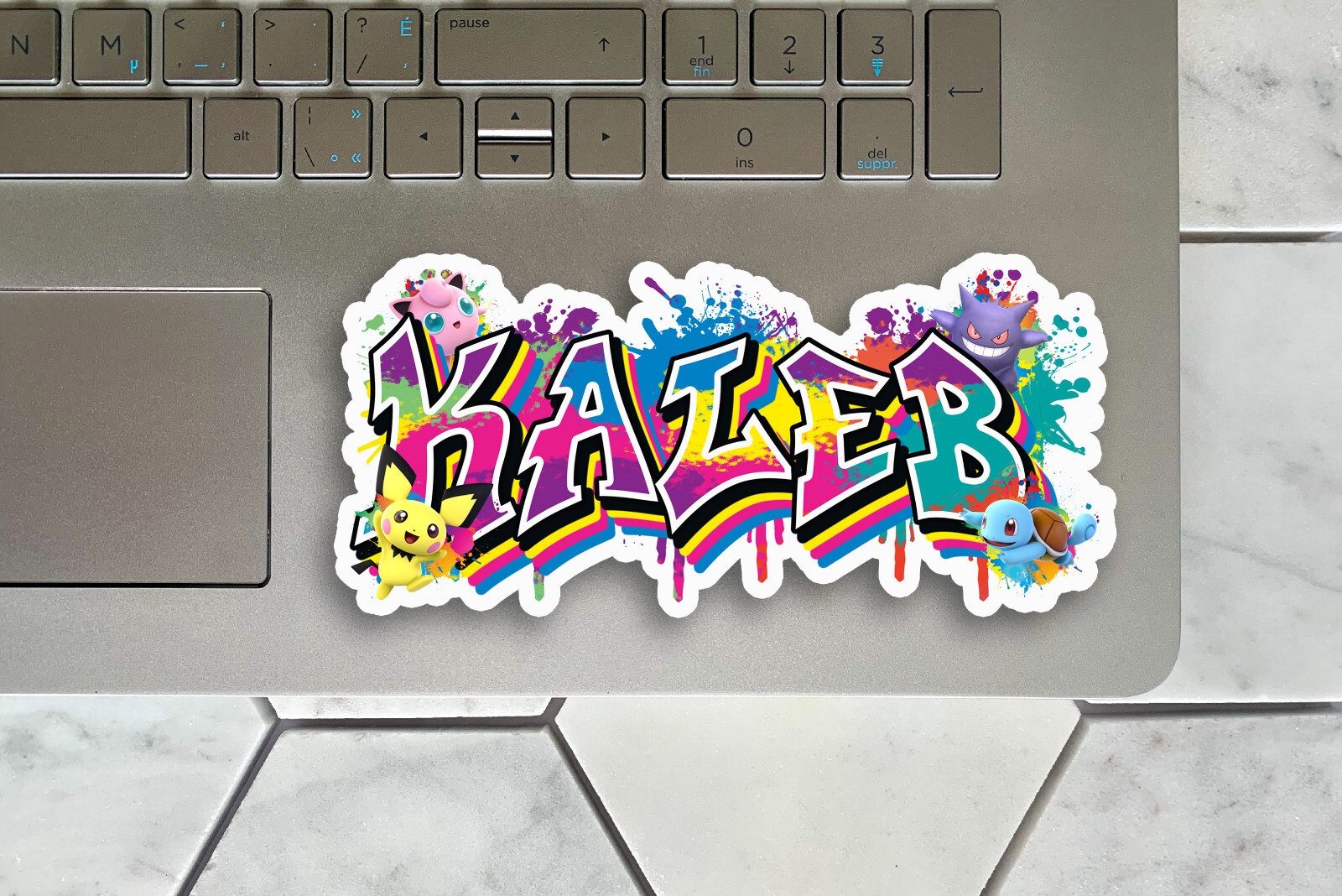 Custom Vinyl Name Sticker Decal, Personalized Anime Graffiti Style, Aesthetic
