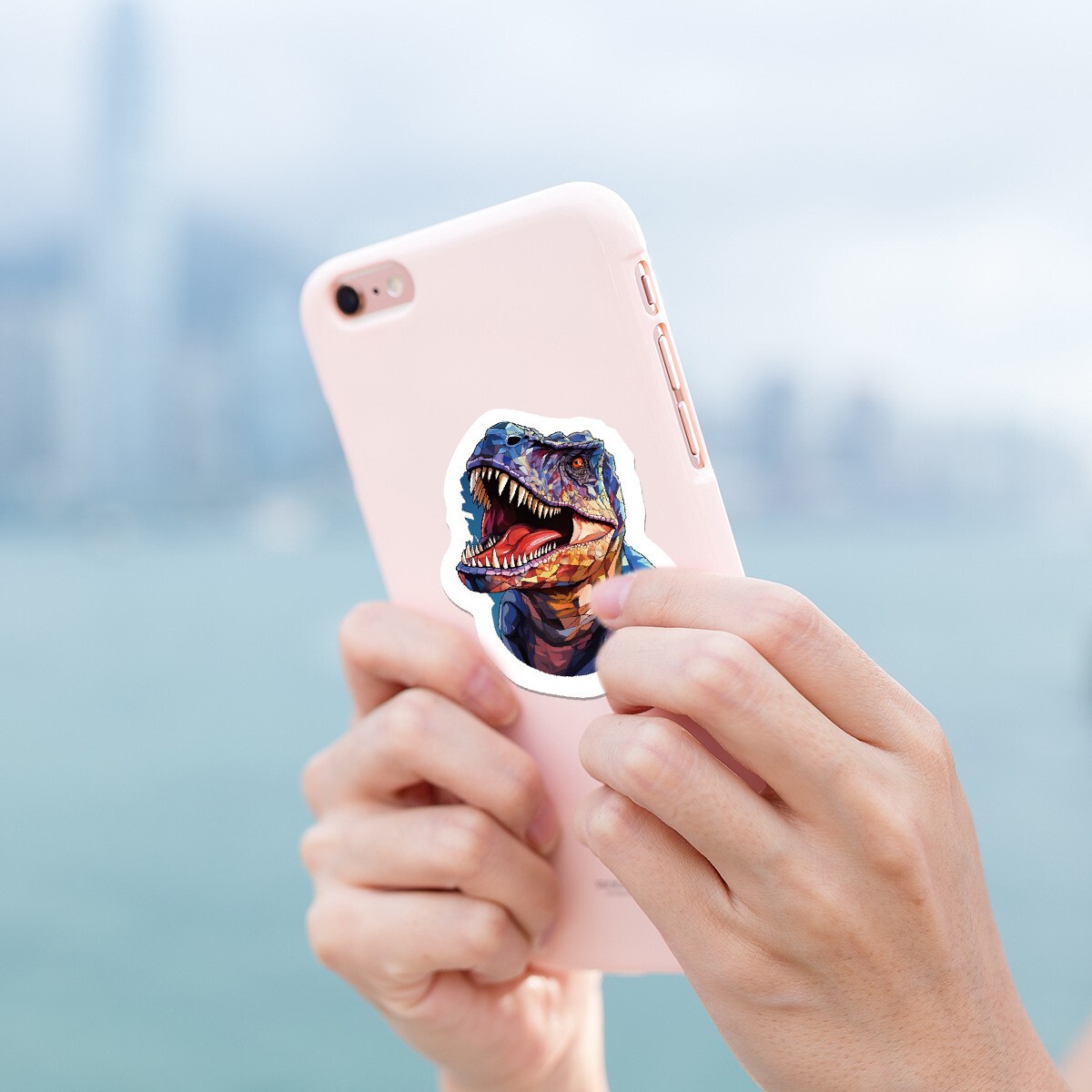 50pcs Waterproof Vinyl Stickers T-Rex Dinosaur Luggage Phone Laptop Water Bottle