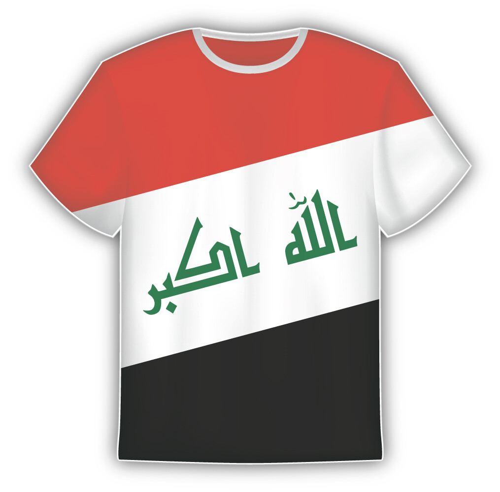 Iraq Flag Sticker In The Form Of T Shirt Vinyl Sticker Decal