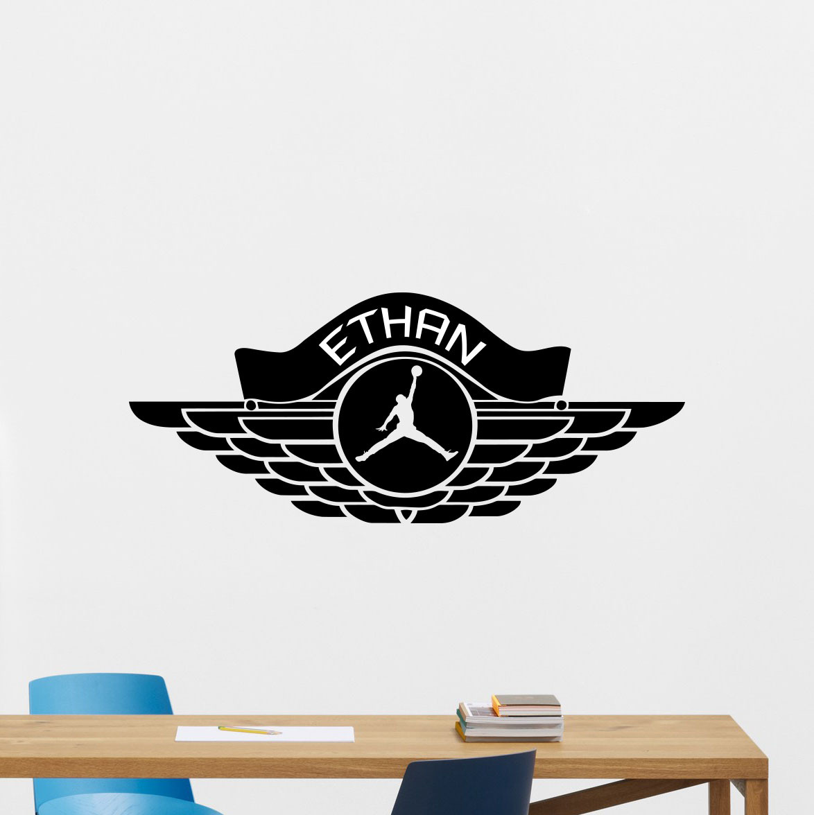 Personalized Air Jordan Wall Decal Basketball Vinyl Sticker Custom Decor 146nnn