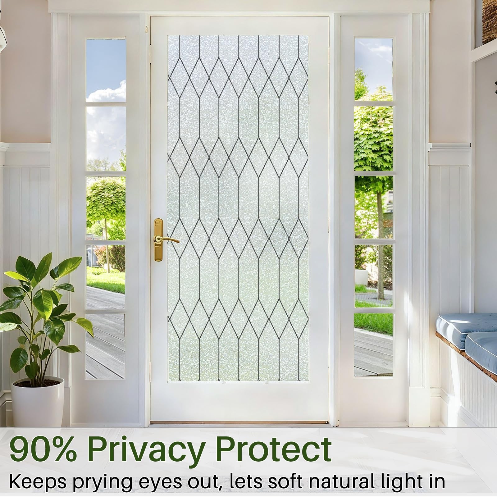 Windimiley Window Privacy Film Stained Glass Static Clings, Bathroom Frosted …