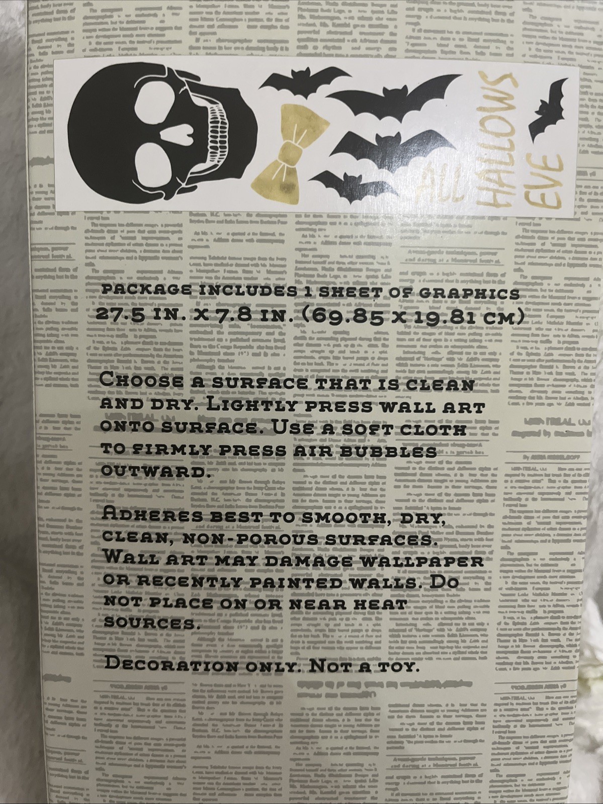 Halloween Foil Wall Art ~Hocus Pocus ~Hallows Eve ~Do Not Enter~ Self Adhesive