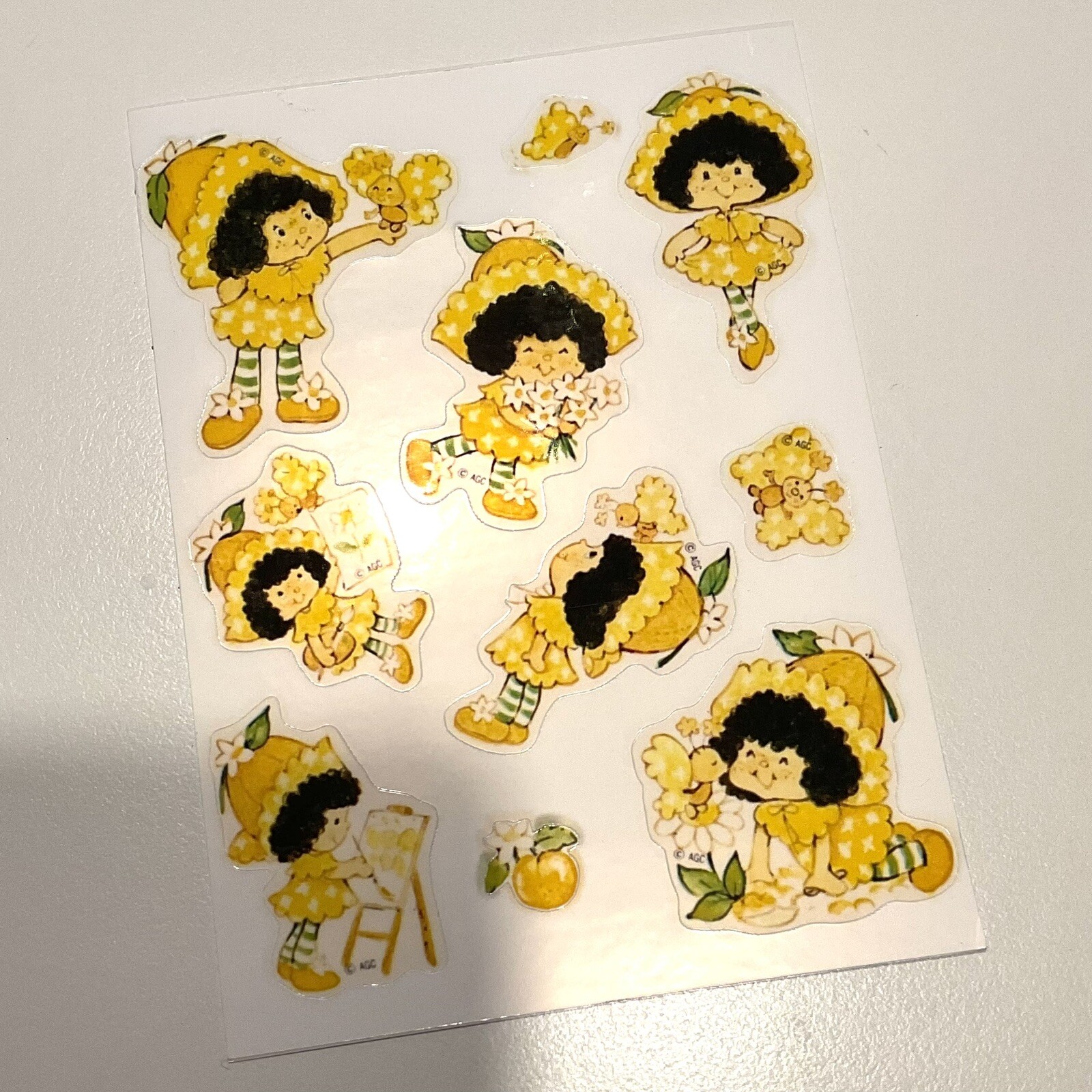 Strawberry Shortcake Orange Blossom Glossy Stickers Sheet Vintage Reproduction