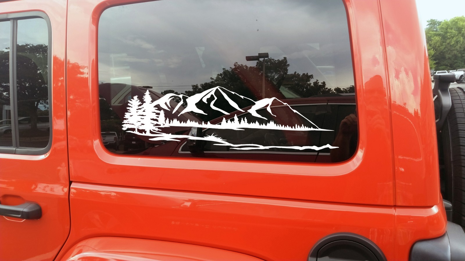 Lake Mountain Scene V3 Vinyl Sticker Decal Camper RV Trailer Nature Landscape