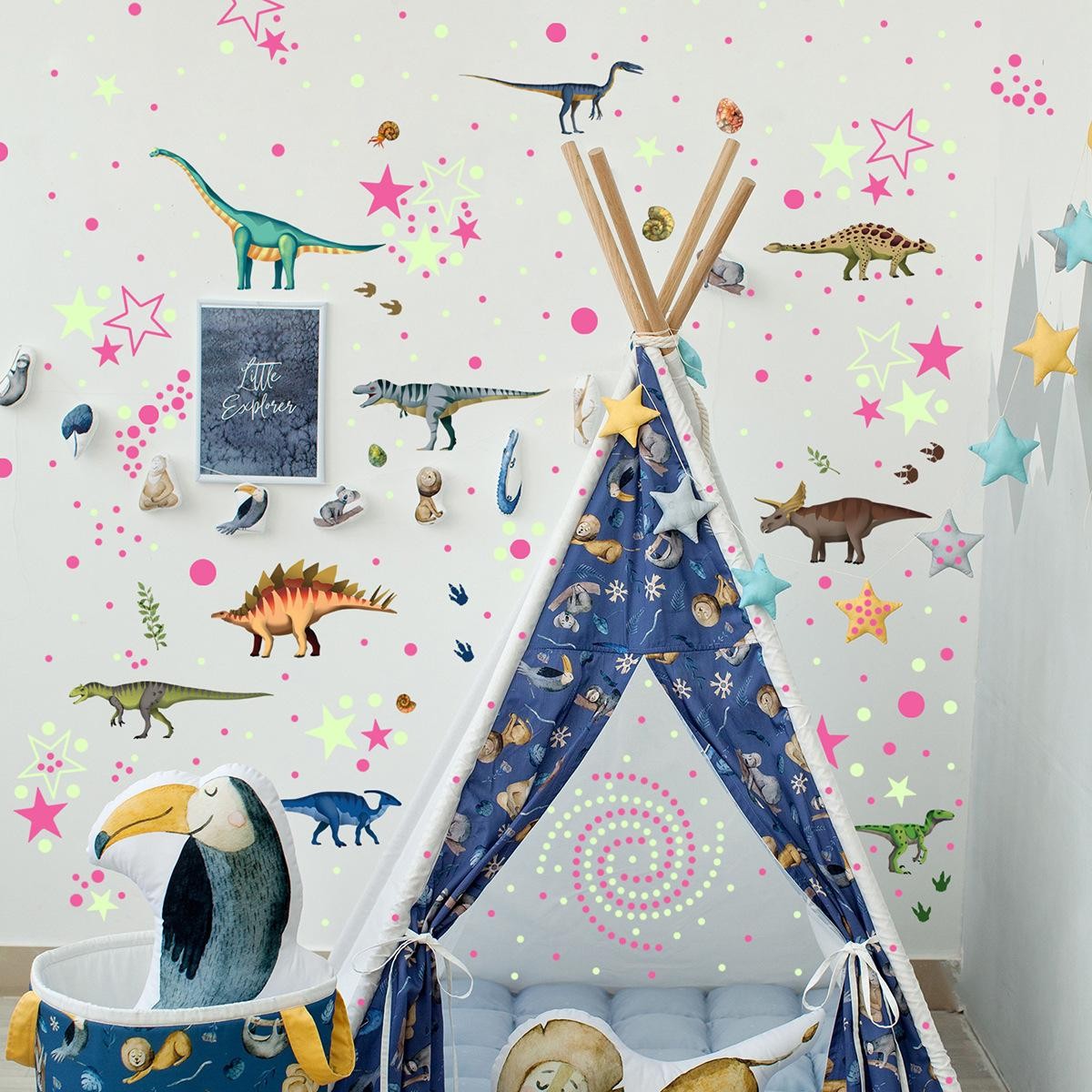 Glow-in-dark Dino Wall Decals – Removable, Luminous, Fun & Easy to Apply