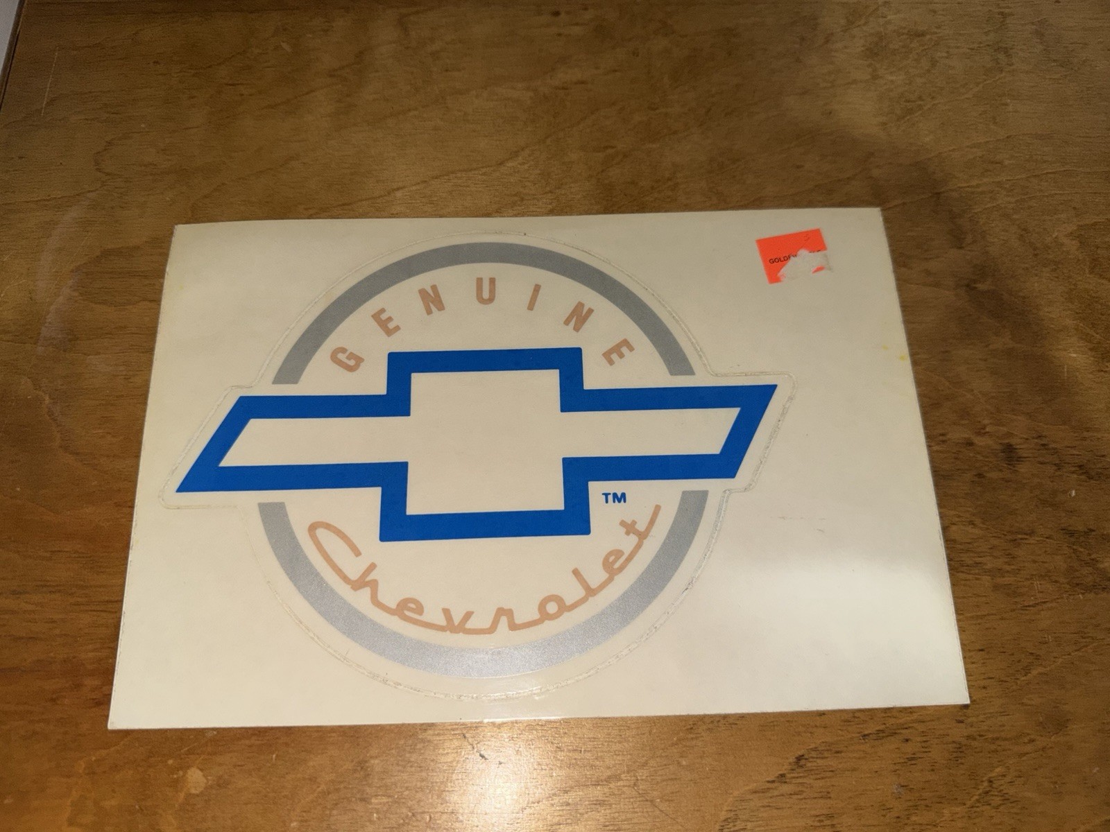Vintage Genuine Chevrolet Parts Logo Chevy Vinyl Decal Sticker 6.5” x 5”