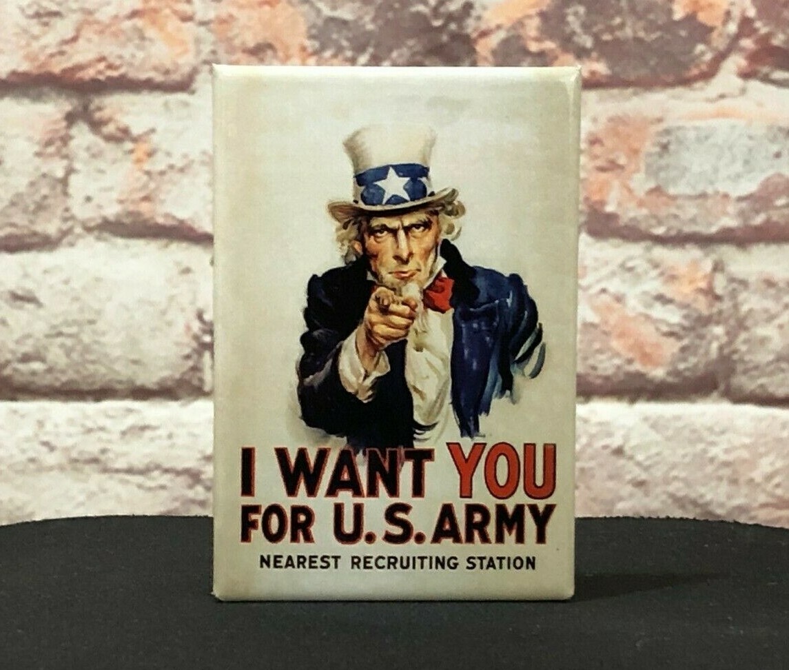 I Want You For U.S. Army Recruiting Station Uncle Sam Magnet – Made in the USA