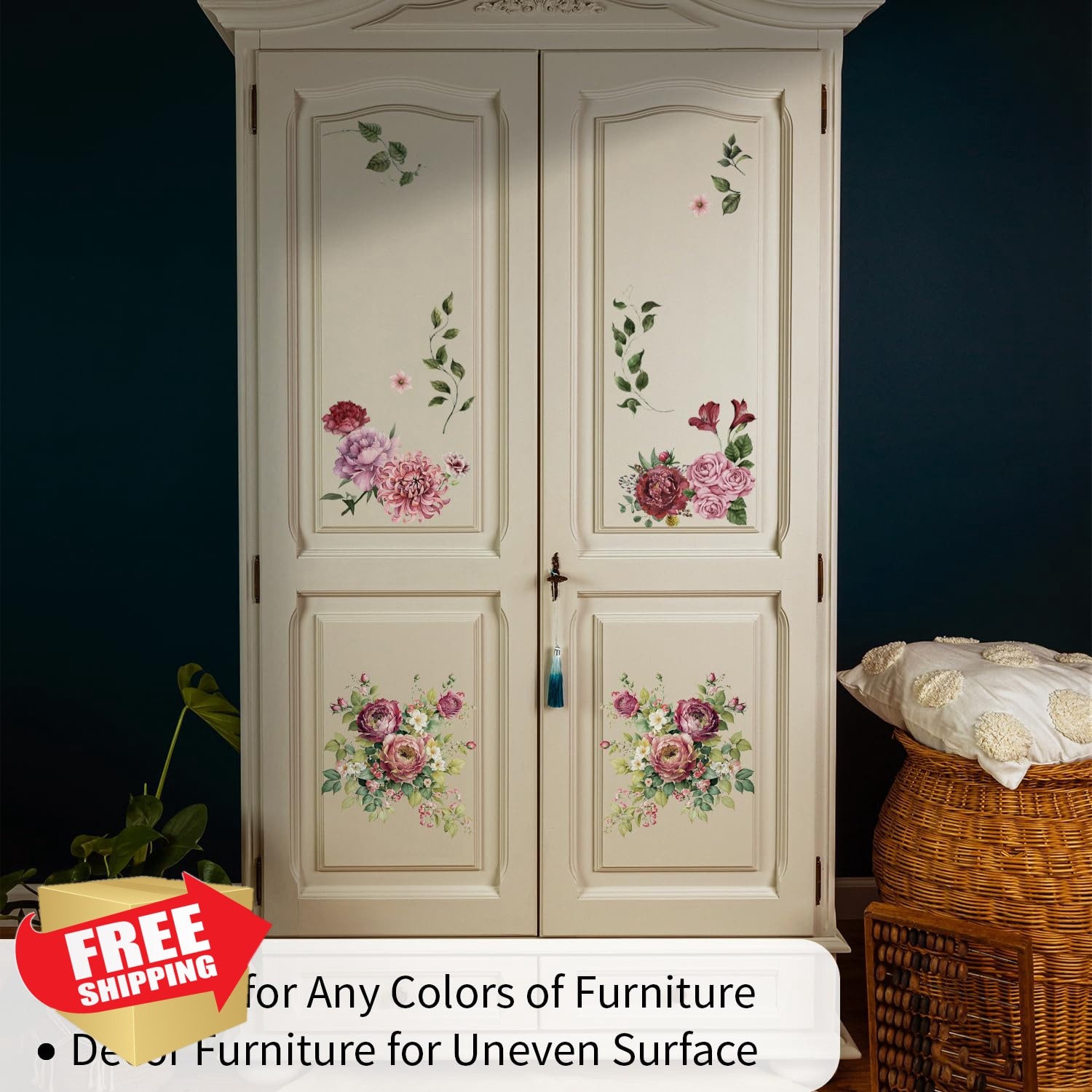 Flortlias Rose Furniture Transfer Sticker
