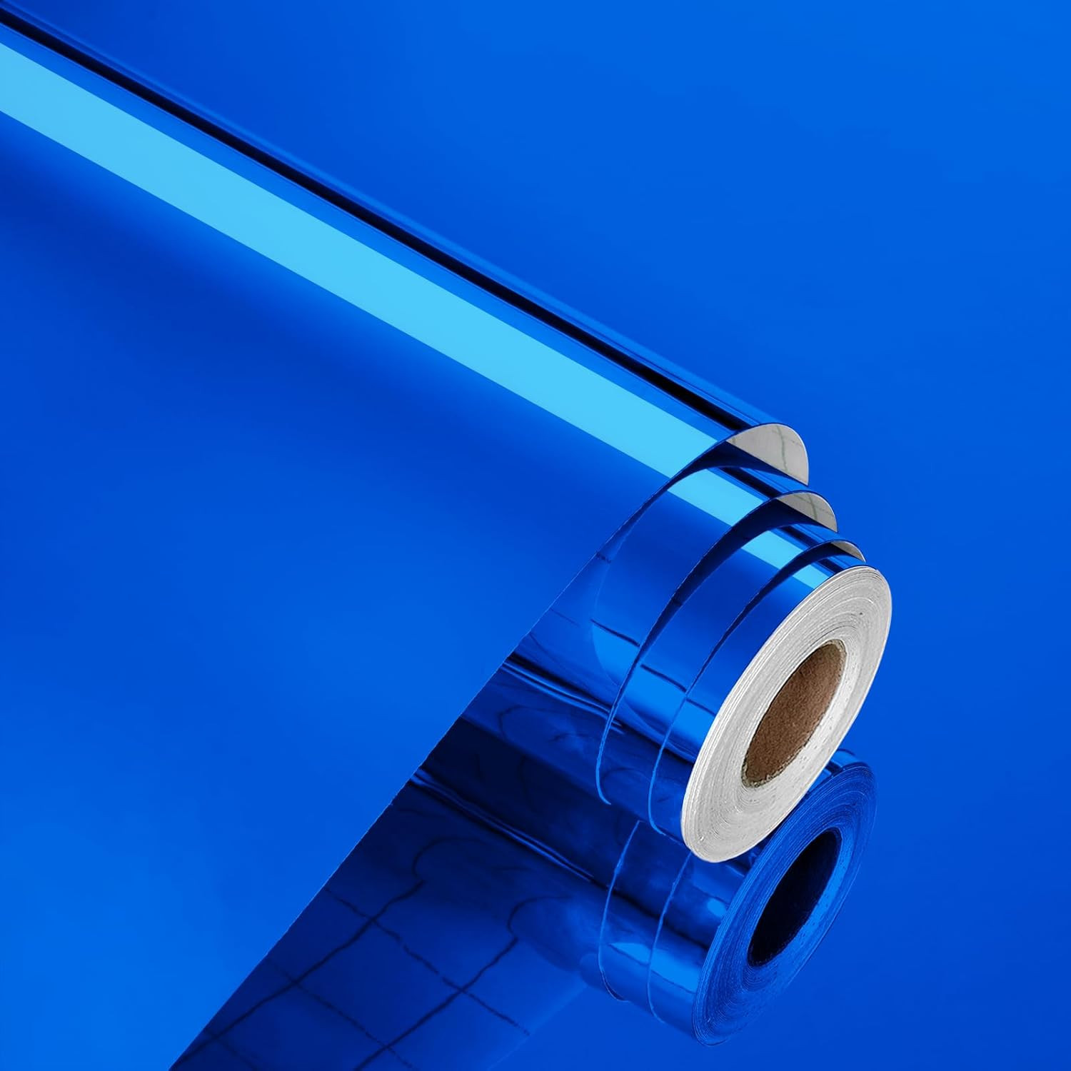 Blue Mirror Stickers Self Adhesive Mirror Wallpaper Peel and Stick Wall Sticker