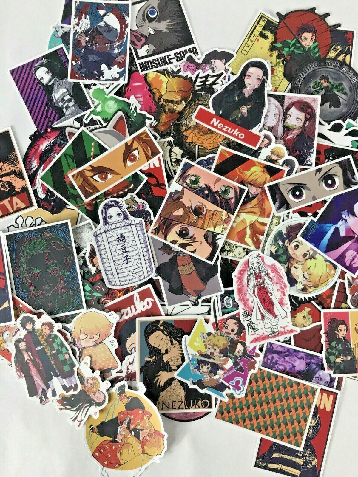 100pc Demon Slayer Jump Comics Anime Phone Laptop Wall Decal Peeker Sticker Pack