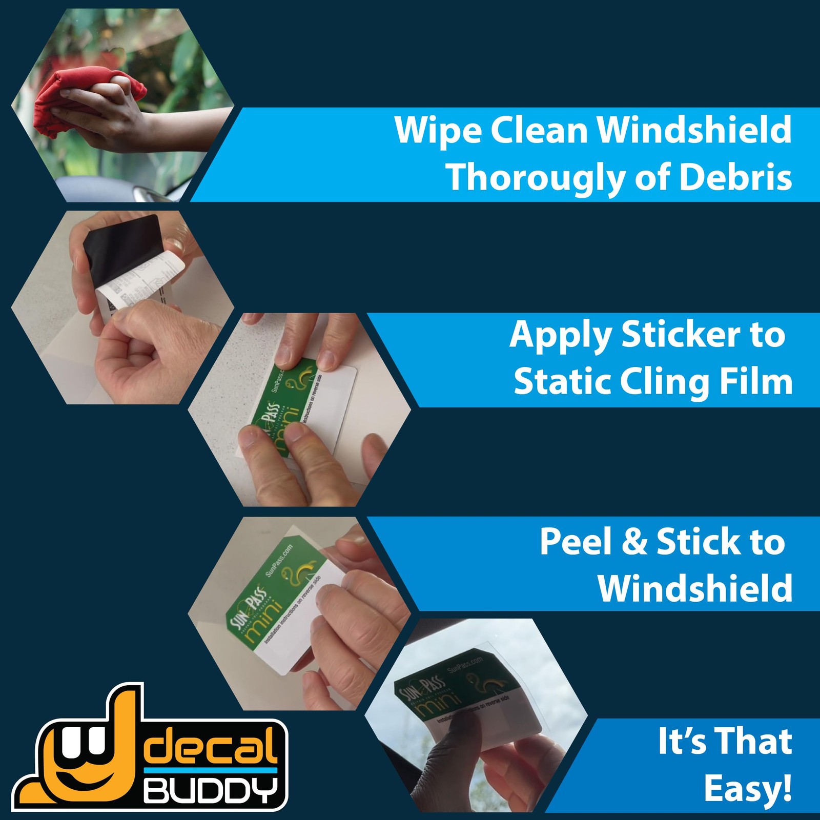 Windshield Sticker Decal – Easy Apply, Removable, Residue-Free, Precision-Cut