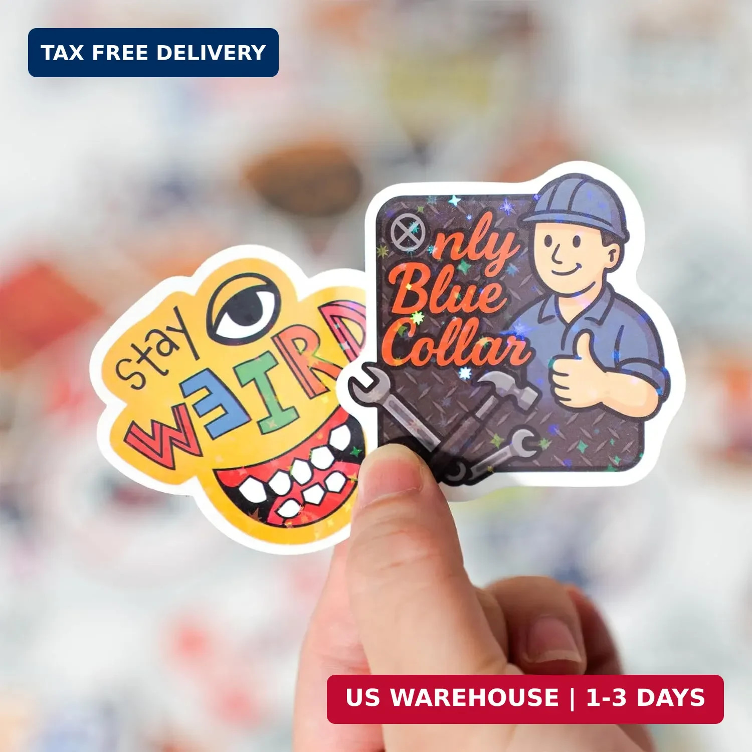200 PCS Holographic Hard Hat Stickers for Adults – Funny Waterproof Vinyl Decals