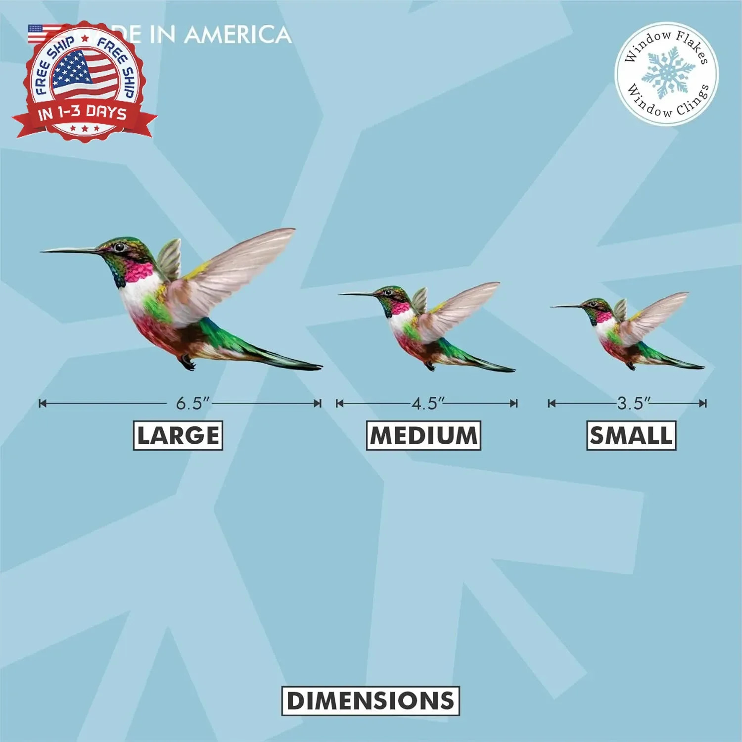 4-Pack Hummingbird Window Clings – Anti-Collision Bird Strike Decals for Glass S