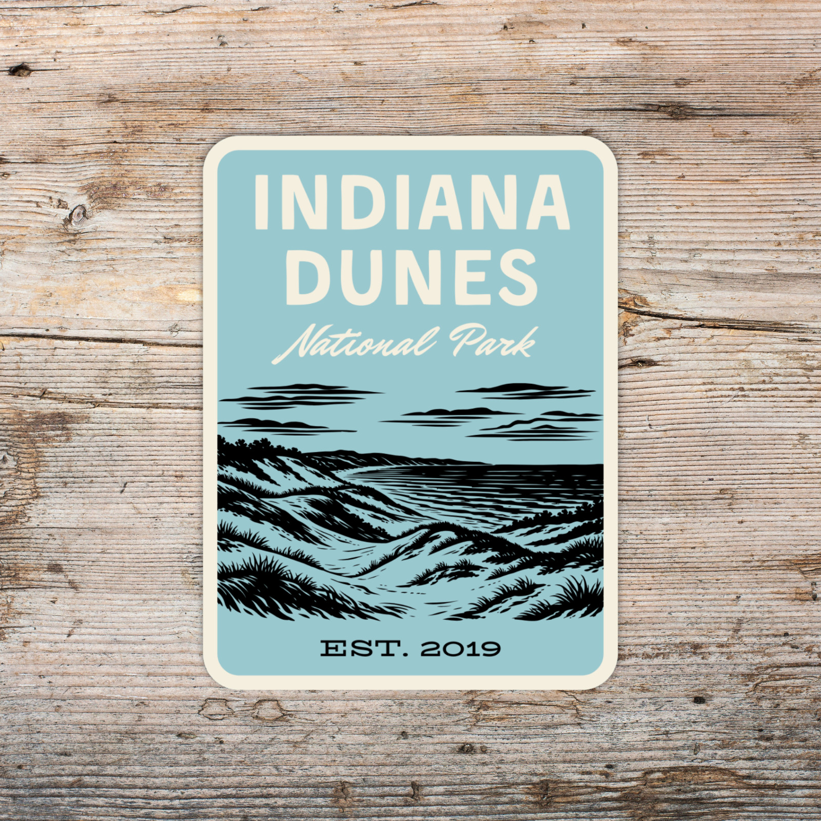 Indiana Dunes National Park Sticker – Retro 1960s Style Decal