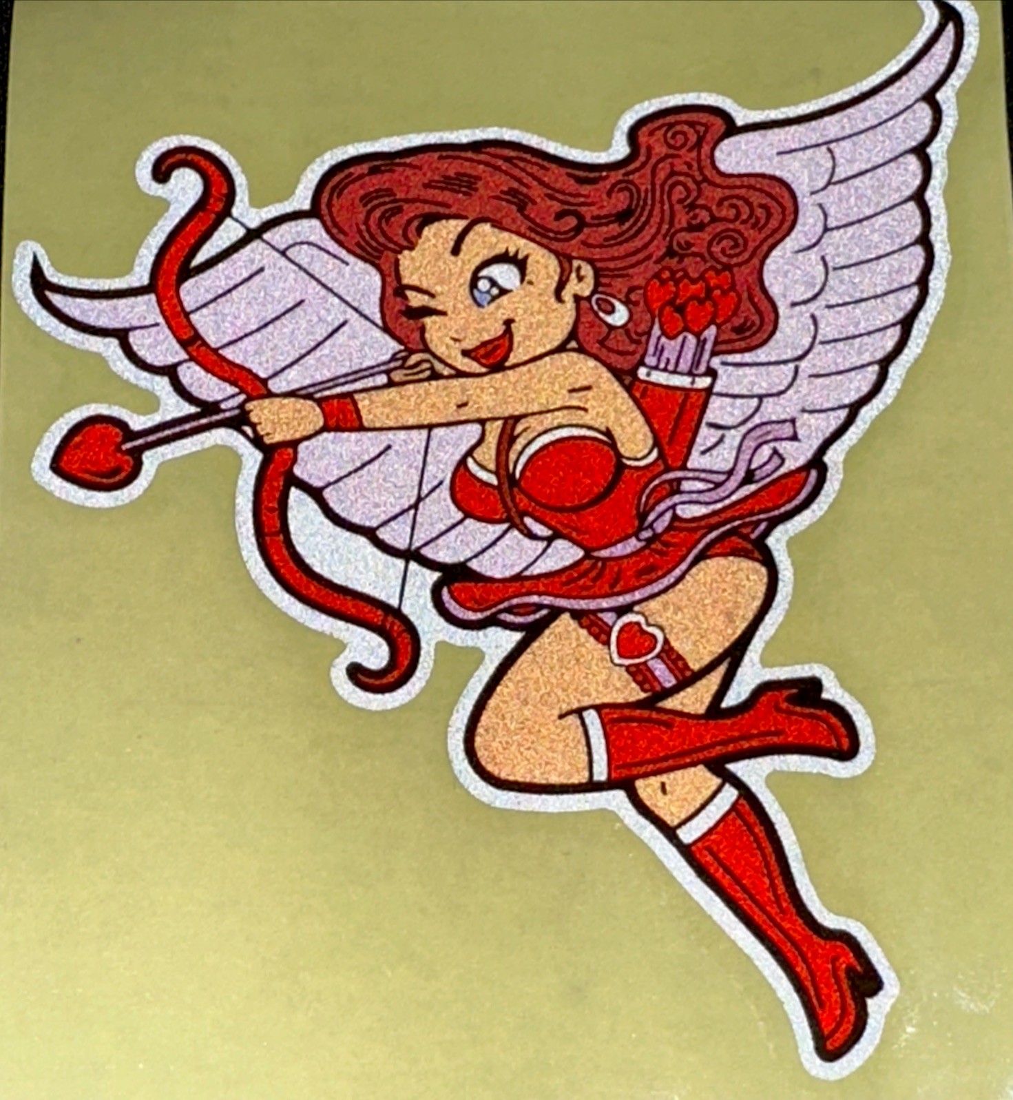 SEXY GIRL STICKER✨💋❤️‍🔥🔥✨4” X 3 1/2”✨GLOSSY✨CUPID💘✨LOVE ITS IN THE AIR❤️
