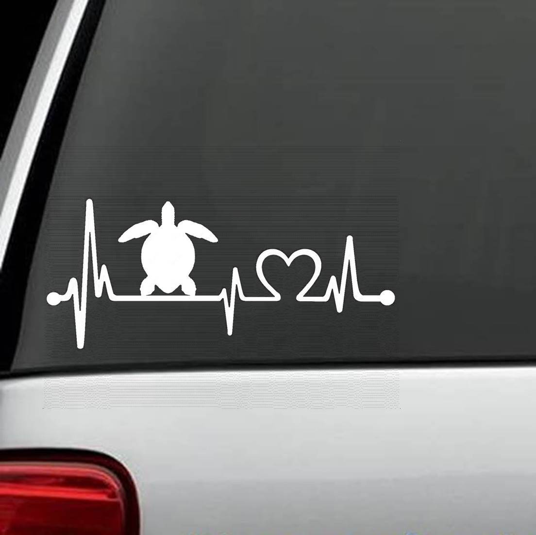 Sea Turtle Heartbeat Lifeline Decal Sticker Car Truck Boat SUV Laptop Art K1107