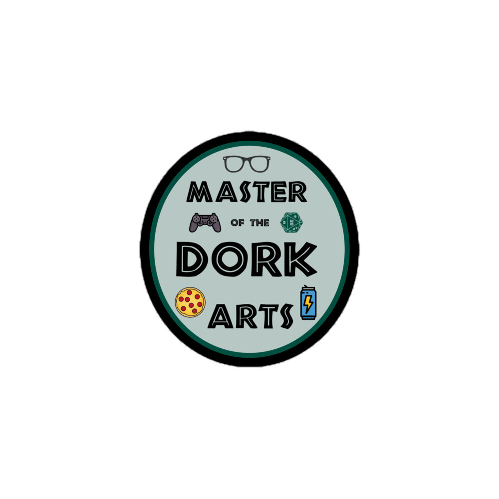"Master of the Dork Arts" Sticker Geek Nerd Dark Funny Male Dude Guy
