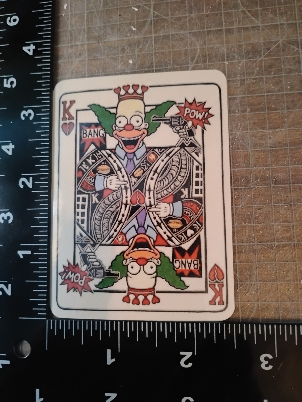 Krusty The Clown King Of Hearts Poker Playing Card Vinyl Decal Sticker