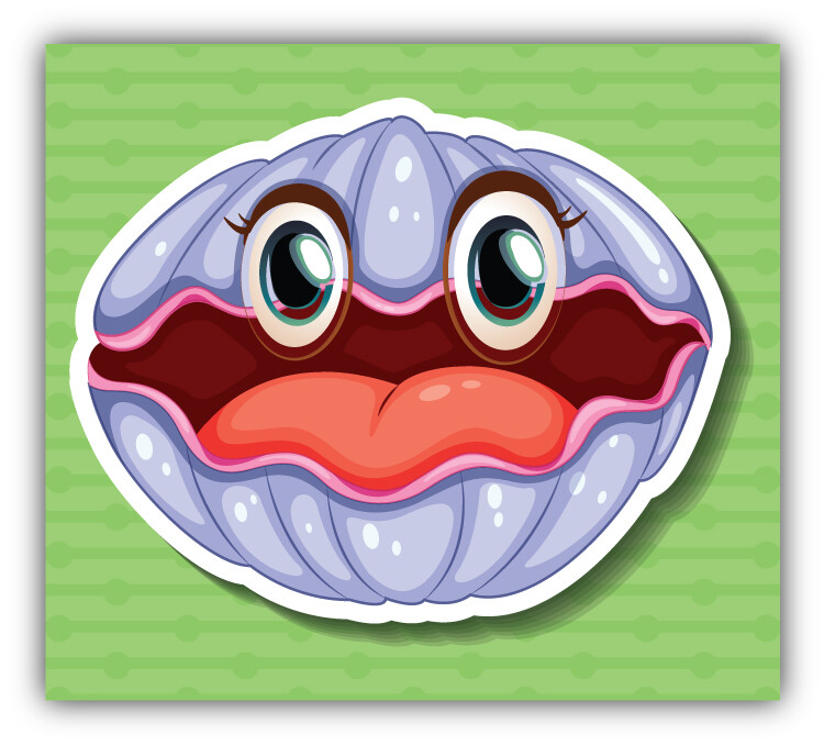 Funny Seashell Art Decor Car Bumper Sticker "SIZES"
