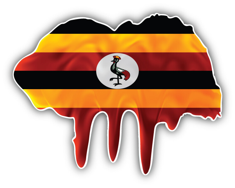 Uganda Flag Blot Car Bumper Sticker Decal