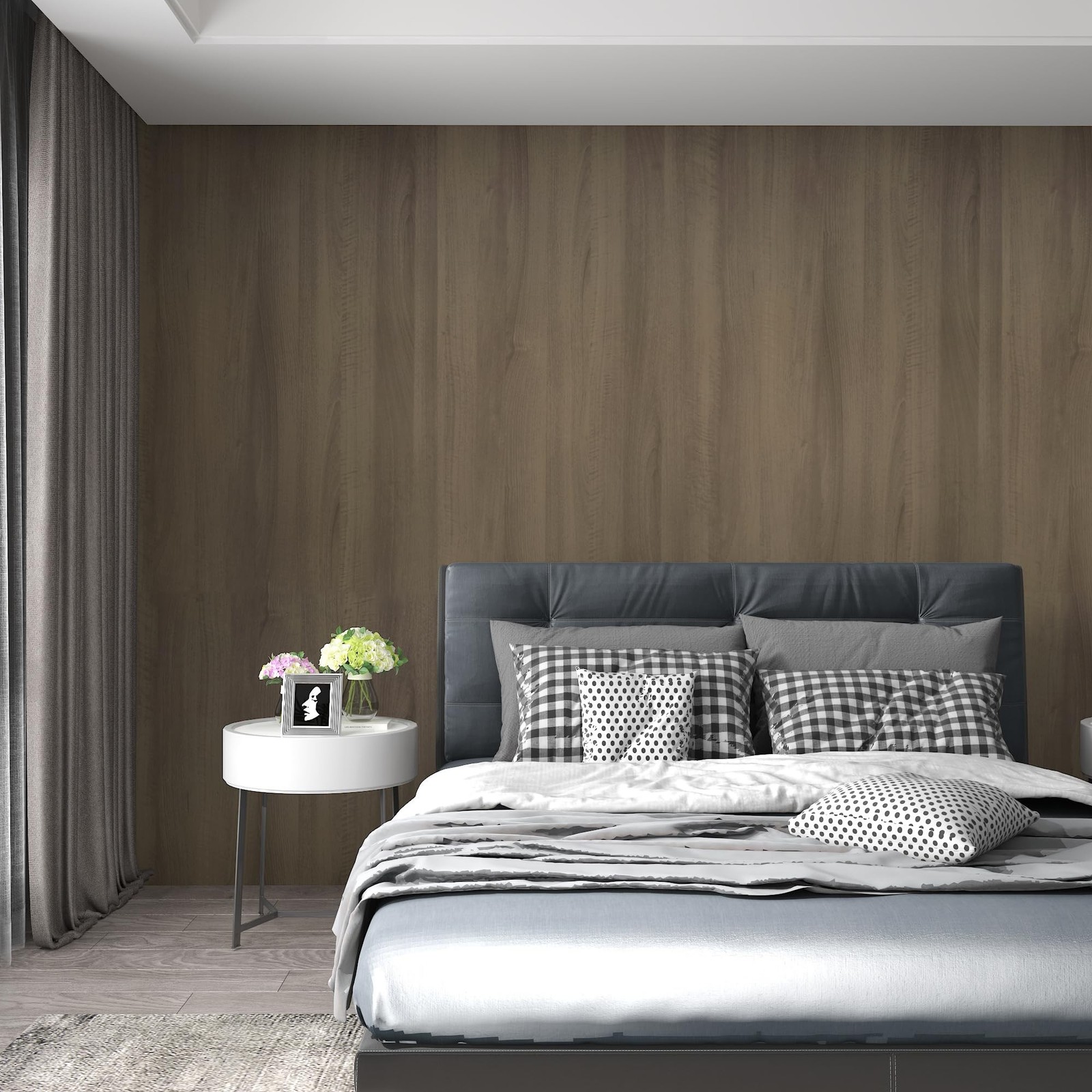 Dark Grey Wood Contact Paper for Cabinet Taupe Walnut Textured Peel and Stick…