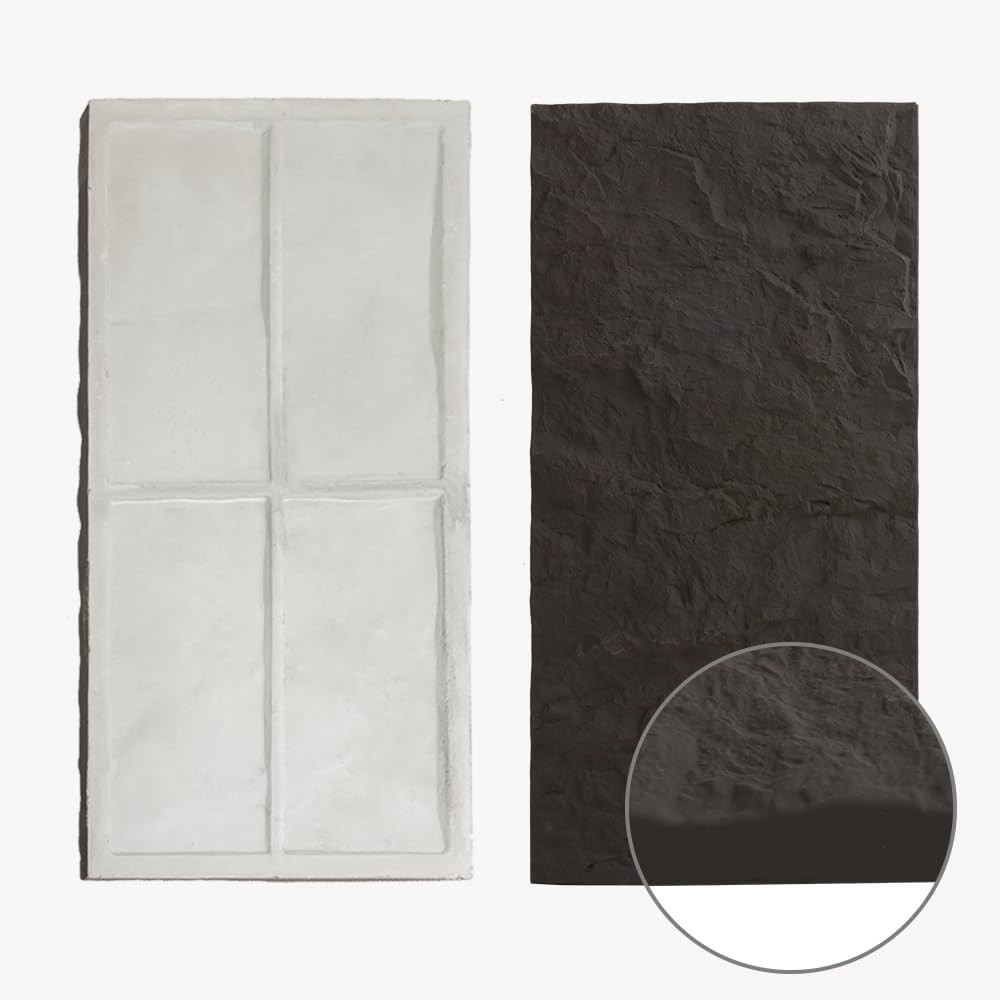 Chic 3D Faux Stone Wall Panels – Waterproof Black Wainscoting, Set of 4