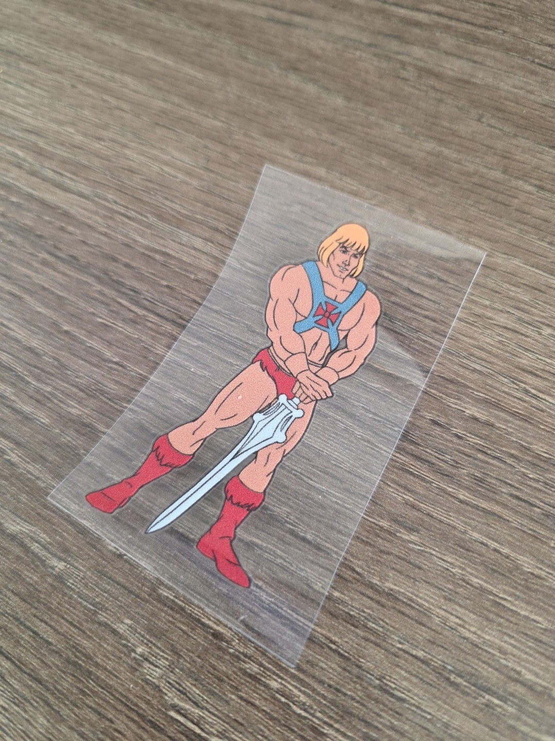 He Man Retro Cartoon Vintage UV DTF Raised Decal Sticker Waterproof 2inx 3in