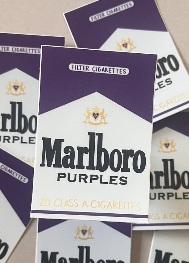 Marlboro Purples Vinyl Sticker, Original Art, Waterproof Decal