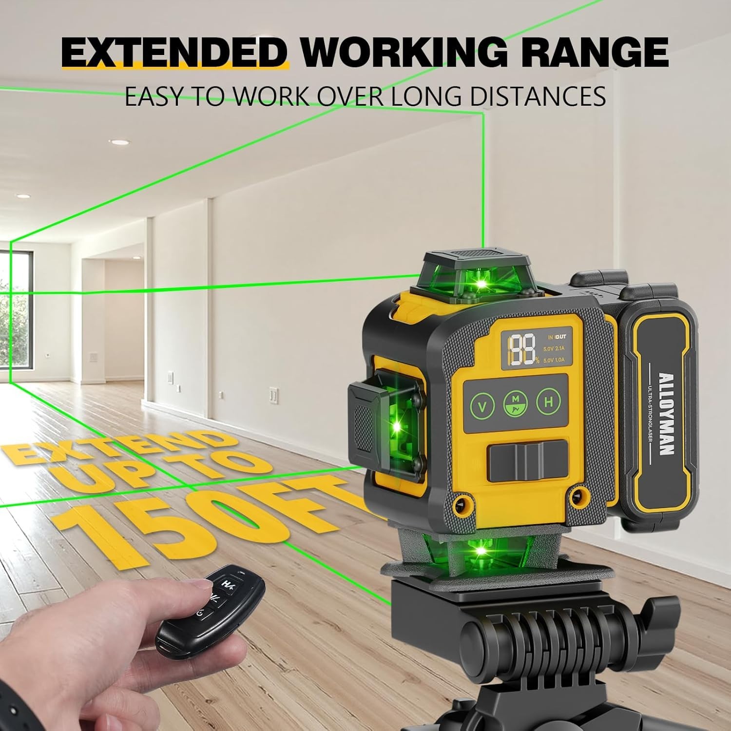 Laser Level with Tripod, 4×360° Self Leveling Laser Level, Green Line Laser 4…