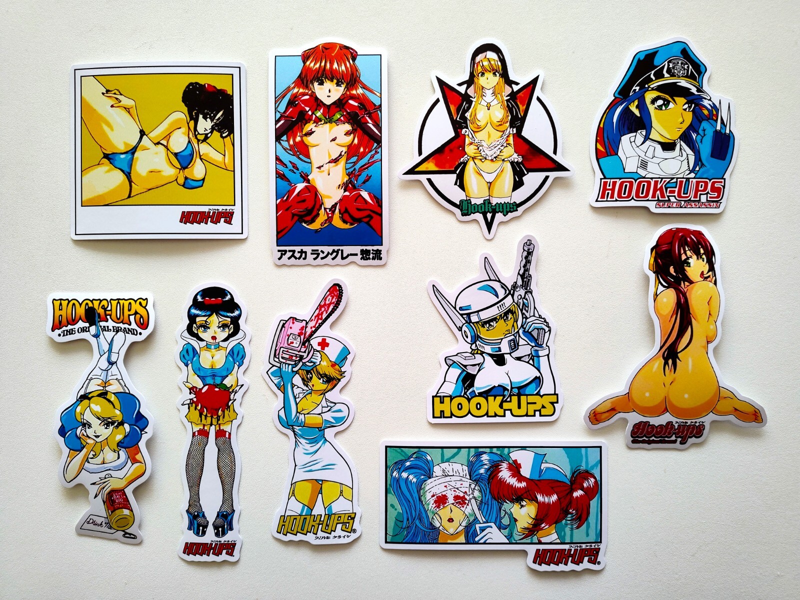 Hook-Ups 60 Piece Sticker Pack SET 2 Reproduction skate, Anime, world industries