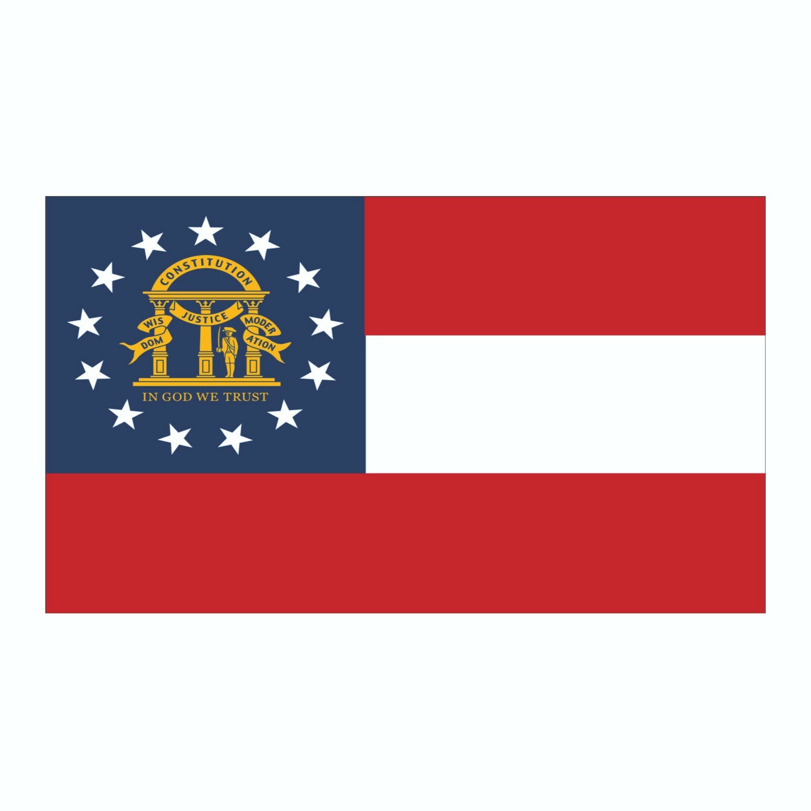 Georgia State Flag Sticker, Decal, Bumper Sticker Vacation Sticker 3" x 5"
