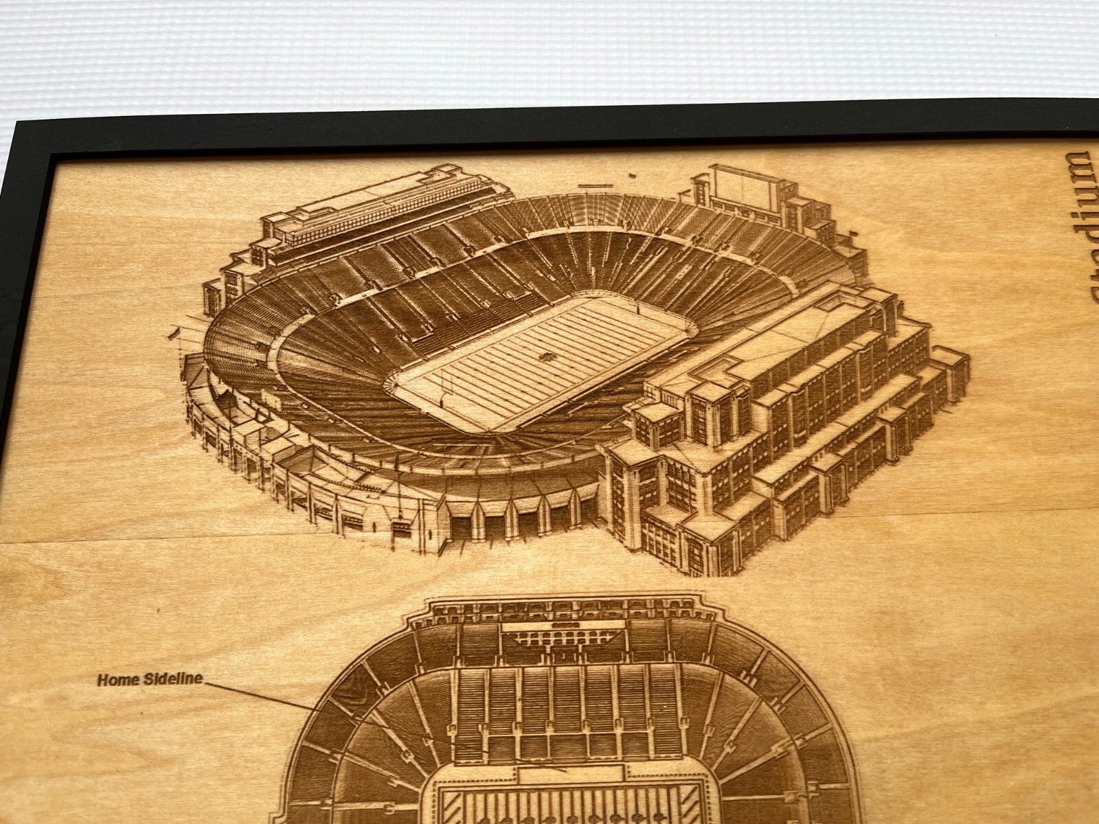Notre Dame Stadium South Bend, IN Wood Engraved Blueprint