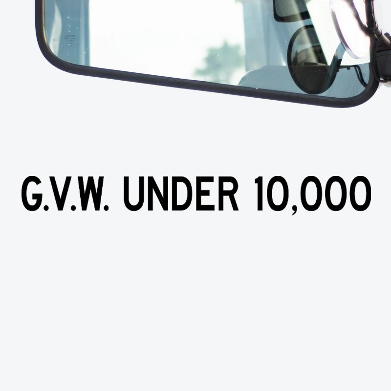 2 Pack GVW UNDER Vinyl Decals Gross Vehicle Weight Truck DOT Label Die Cut
