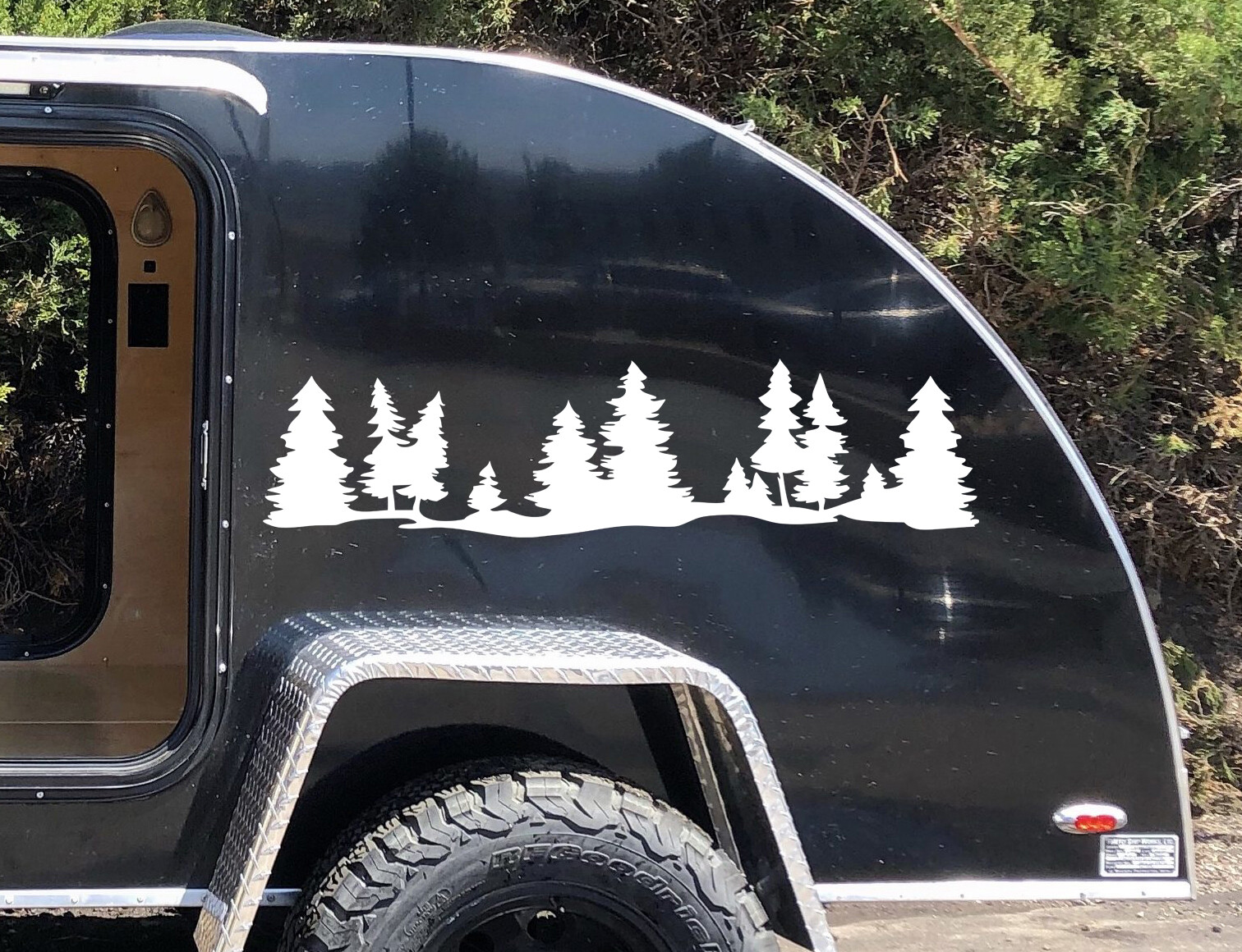 Trees Forest Scene Vinyl Decal – Tree Line RV Camper Trailer – Die Cut Sticker