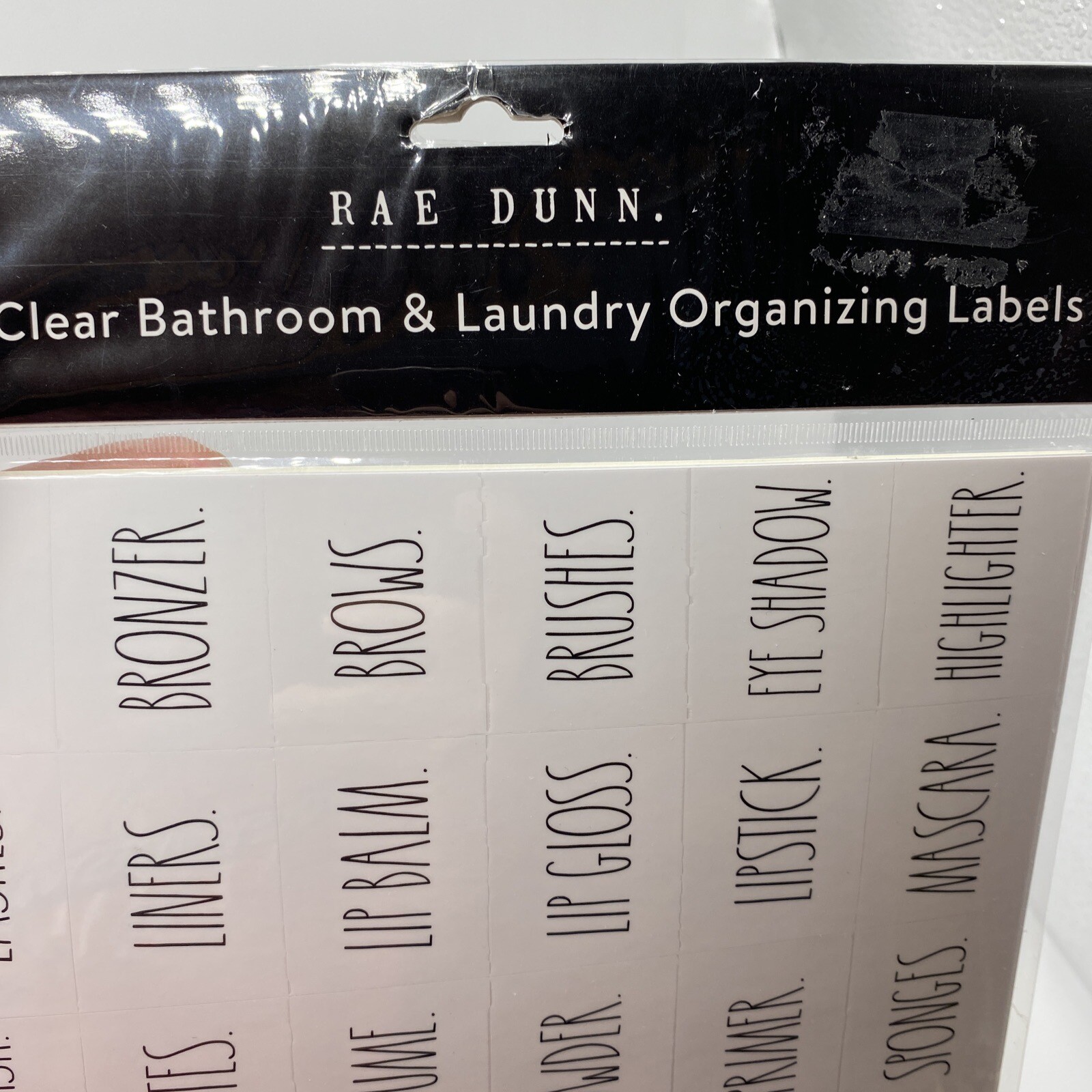 NEW Rae Dunn 180 Clear & Black Kitchen Bathroom Laundry Organizing Labels