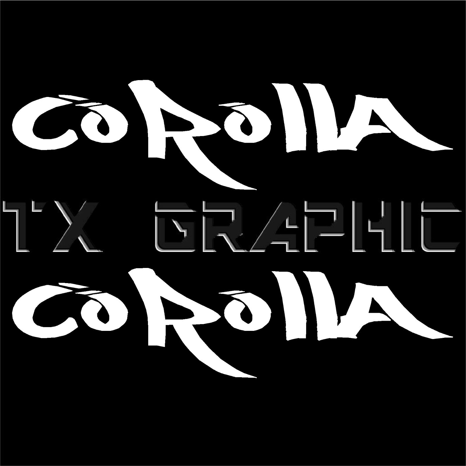 1 SET OF 2, COROLLA GRAFFITI DECAL STICKER JDM