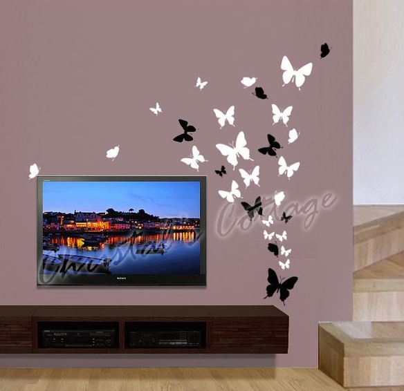 Up to 53 Butterfly Bedroom Bathroom Kitchen Wall Art Stickers Kids Decals 4Sizes