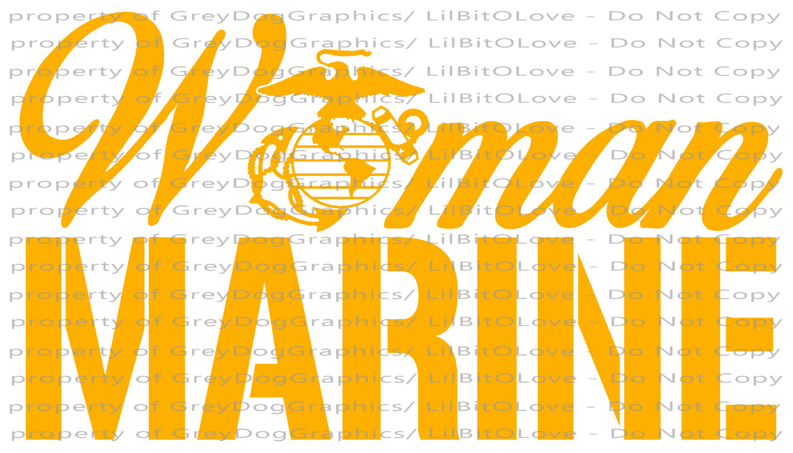 Script Woman Marine Vinyl Decal United States Marine Corps USMC Sticker Military