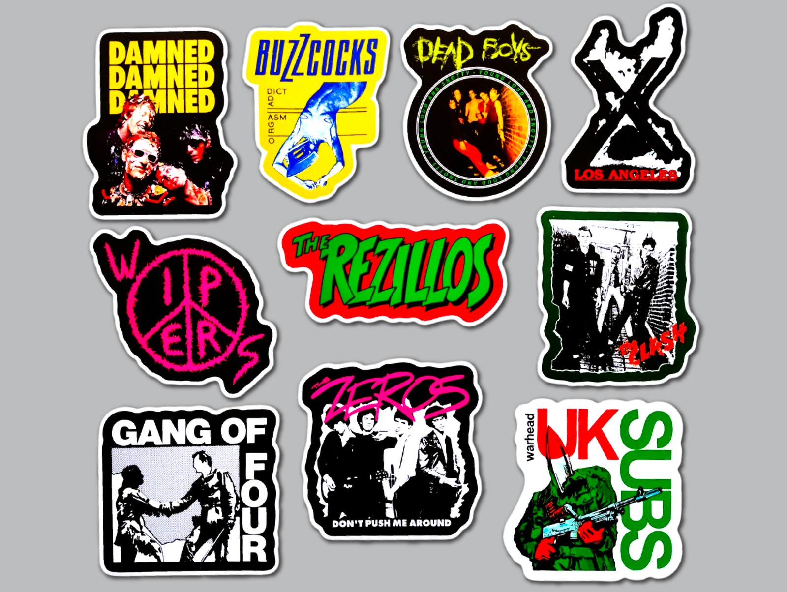 Punk Vinyl Sticker Lot (10 Stickers) SET 30 damned buzzcocks wipers dead boys oi