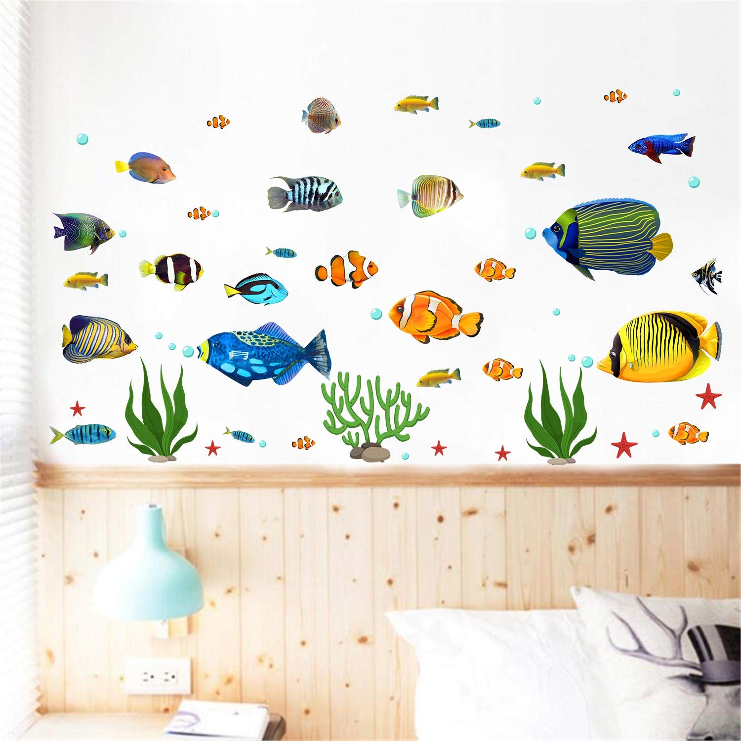 Fish Wall Stickers Under The Sea Decorative Wall Decals Coral Reef Fish Wall …