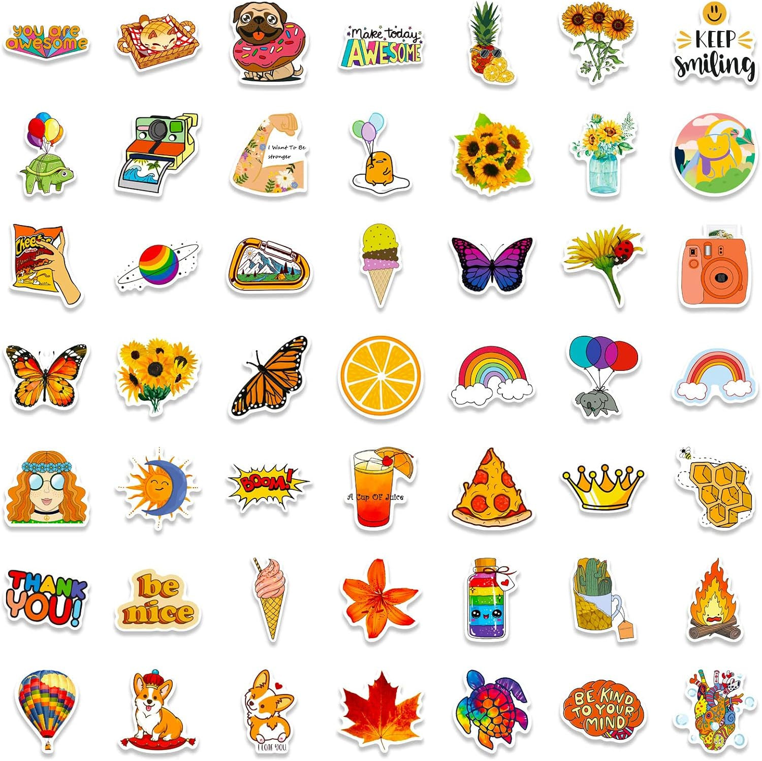 Art Stickers for Kids Teens Adults, 100 Pcs Cute Aesthetic Vinyl Waterproof Stic