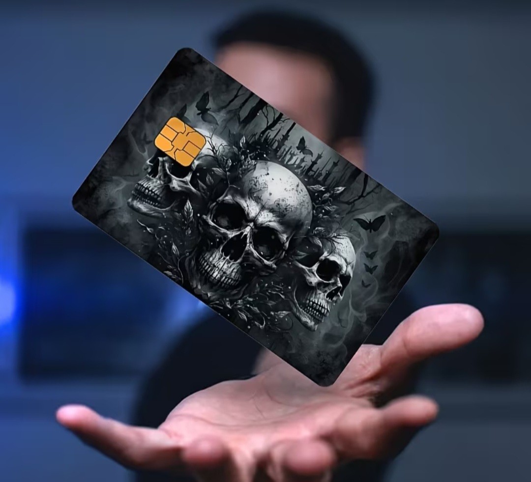 Skull Design Debit Credit Bank Card Skin Sticker